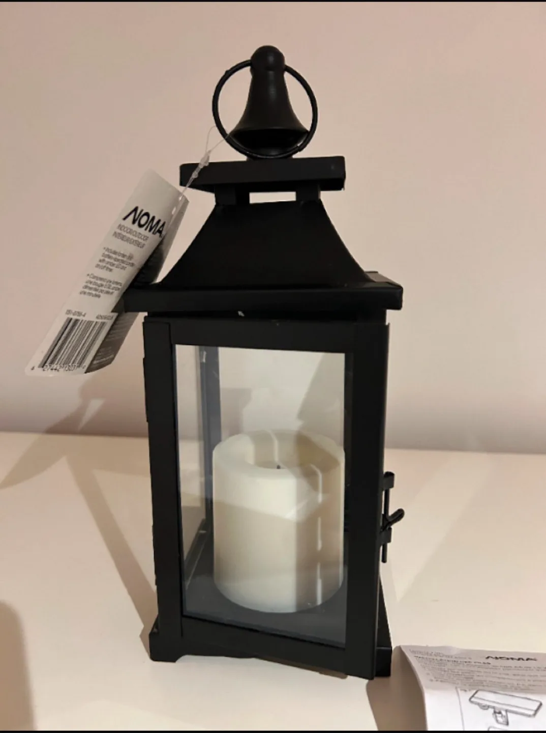 NOMA Black Lantern With Candle image indicator(3)
