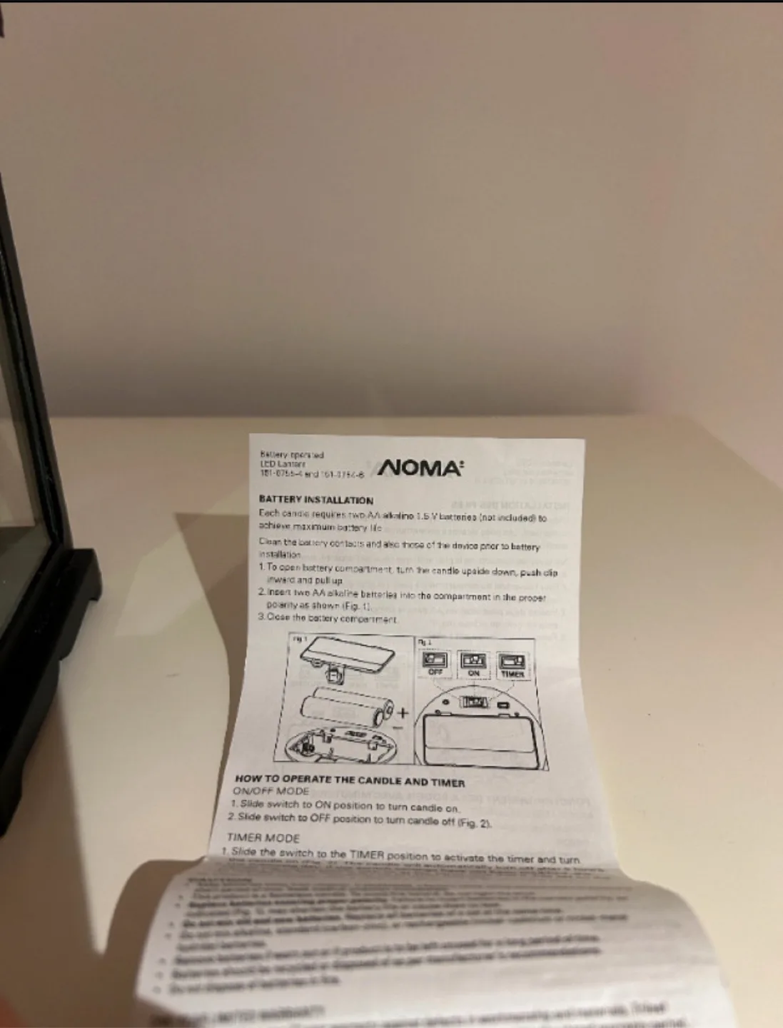 NOMA Black Lantern With Candle image indicator(2)