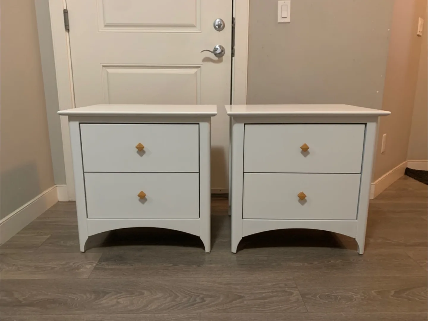 Set of White Nightstands thumbnail