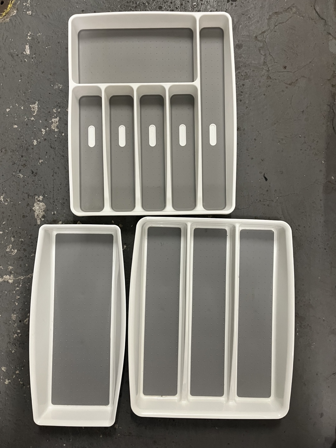 White Kitchen Drawer Organizers set of 3