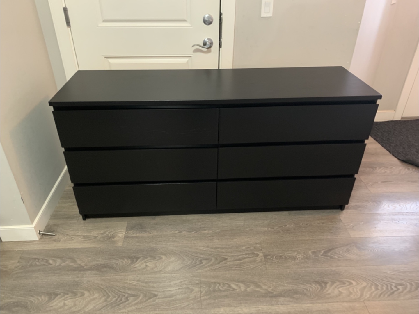 Black Dresser with 6 Drawers