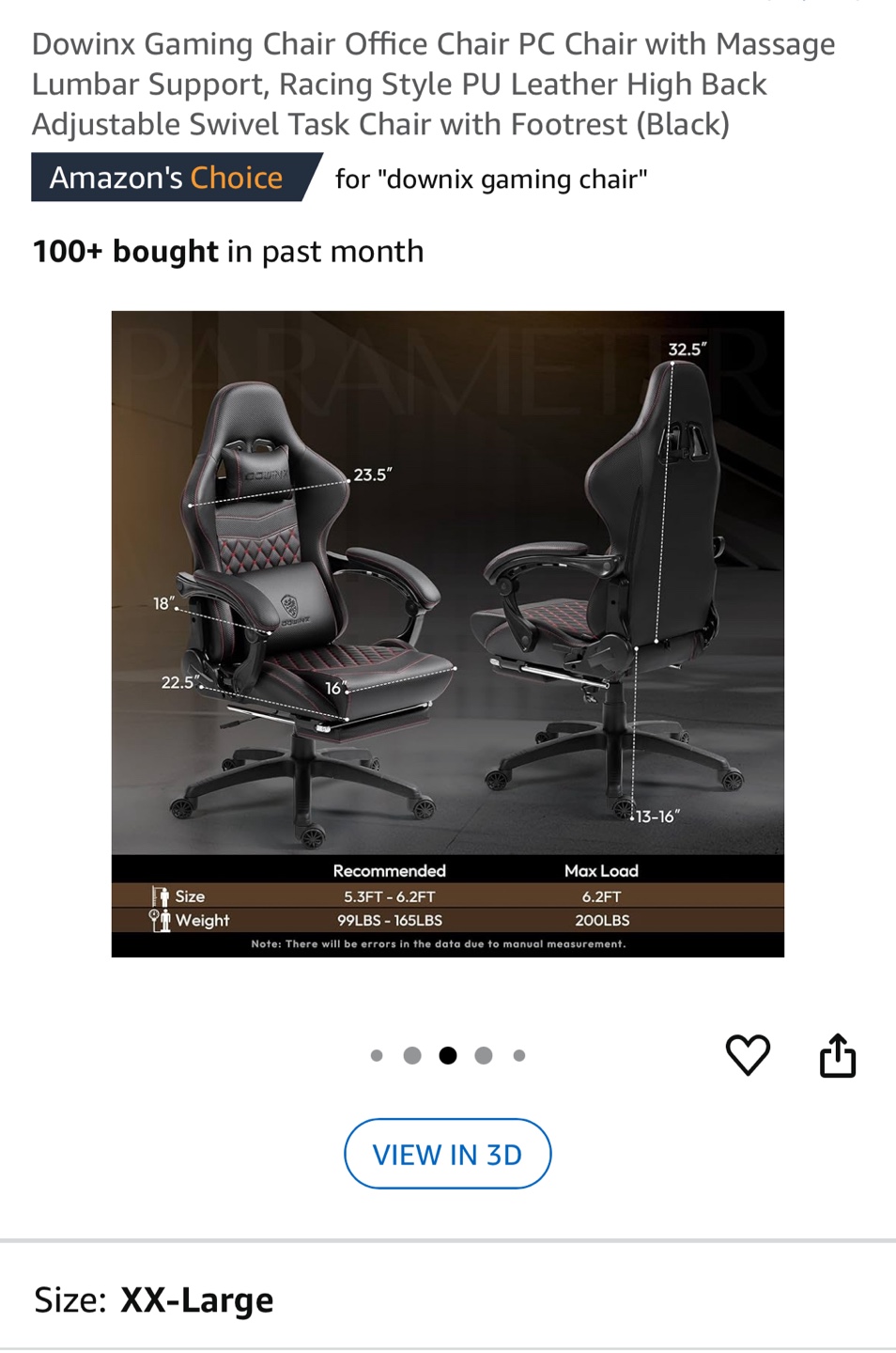 Dowinx Gaming and office Chair - Black - photo 3