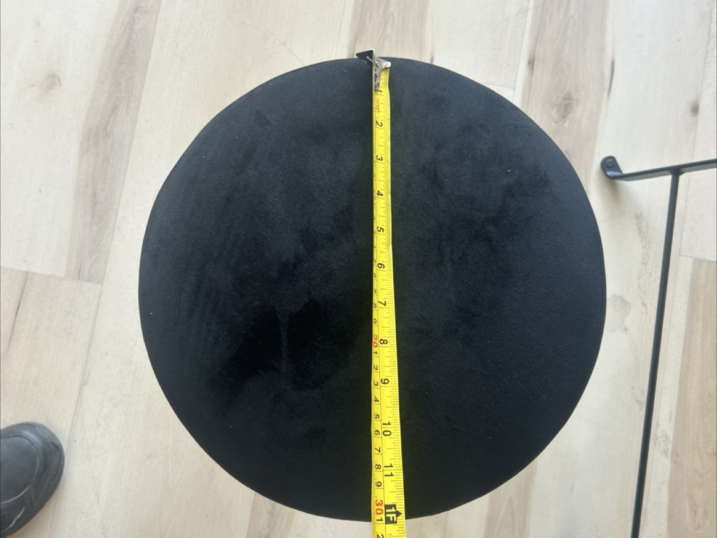 Black Velvet Ottoman with Gold Legs - photo 3