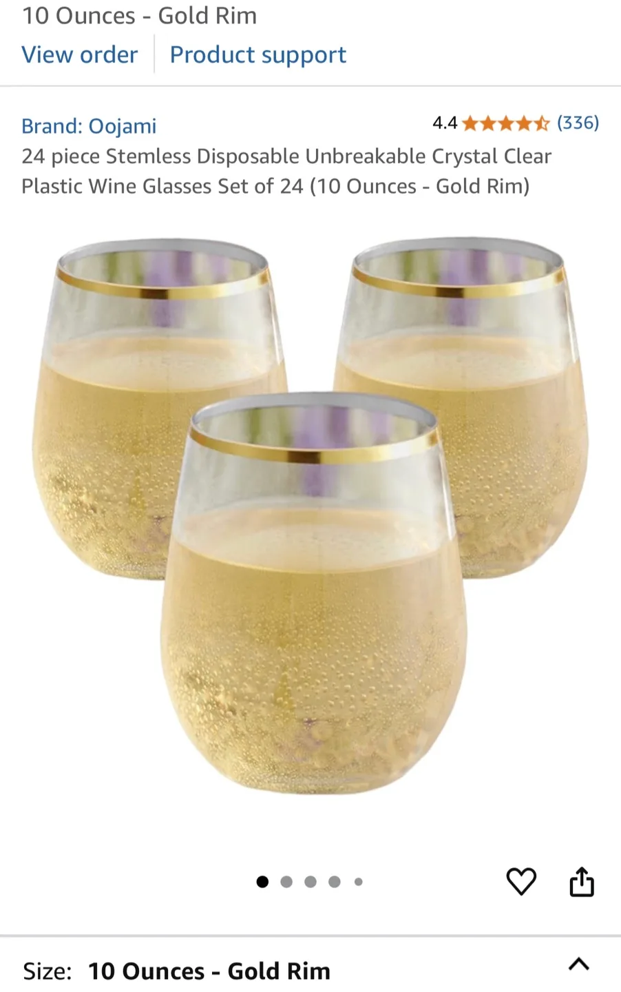24 Piece Gold-Rimmed Stemless Wine Glasses thumbnail