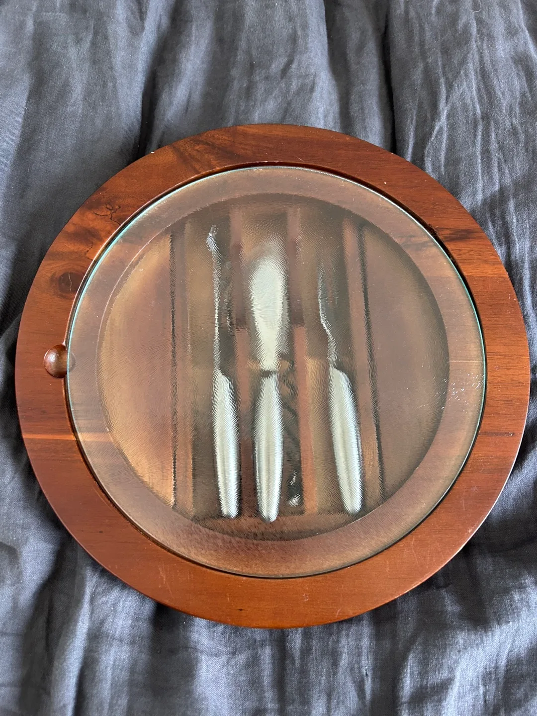 Round Wooden Cheese Board Set thumbnail