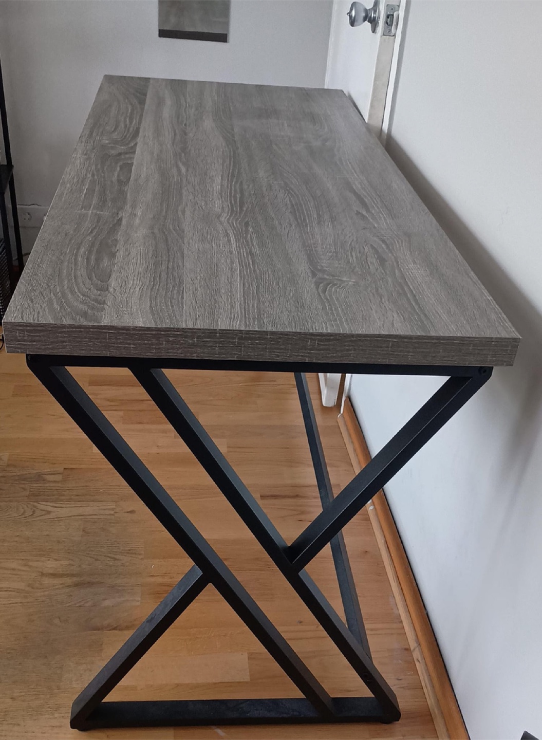 Gray Wooden desk with metal legs - photo 2