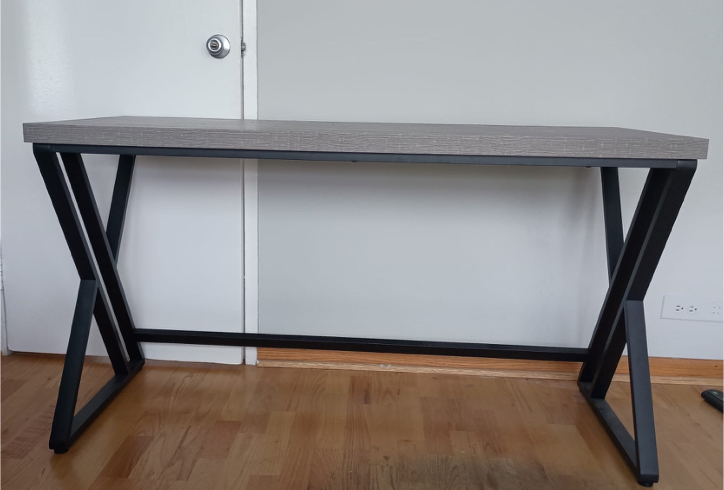 Gray Wooden desk with metal legs - photo 3