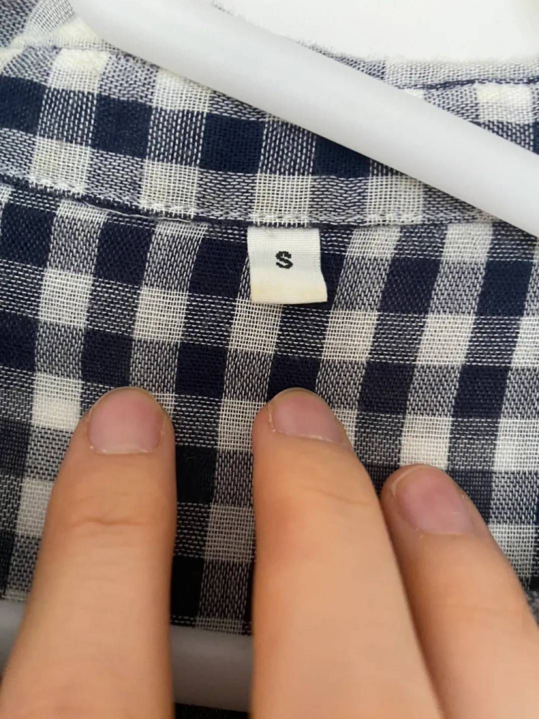 Muji Plaid Long Sleeve Button Up Dress image indicator(2)
