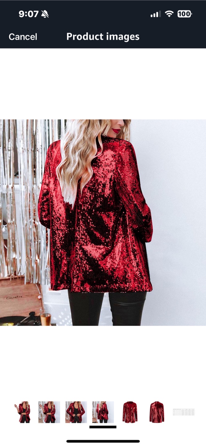 Red Sequin Blazer - photo 3