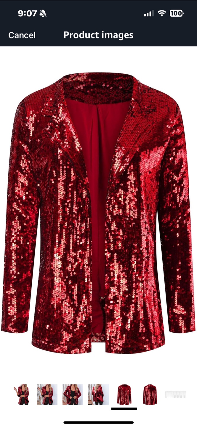 Red Sequin Blazer - photo 4