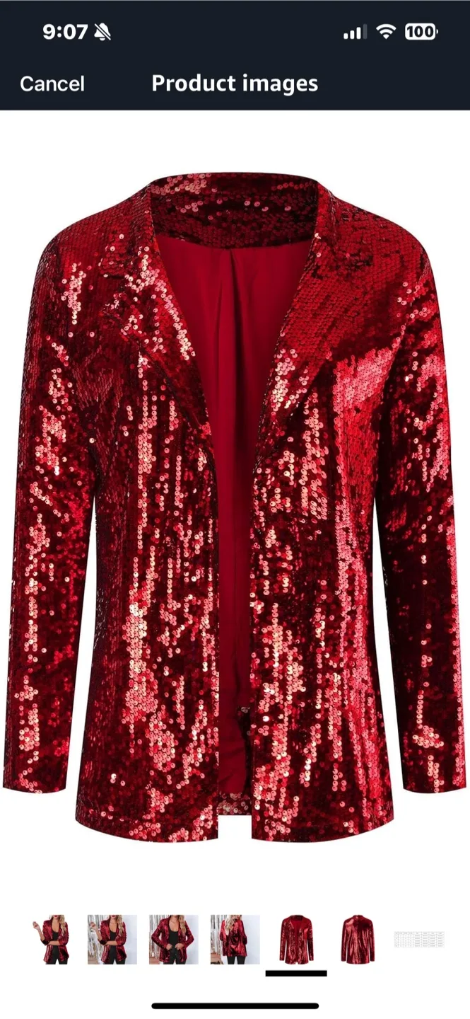 Red Sequin Blazer image indicator(4)
