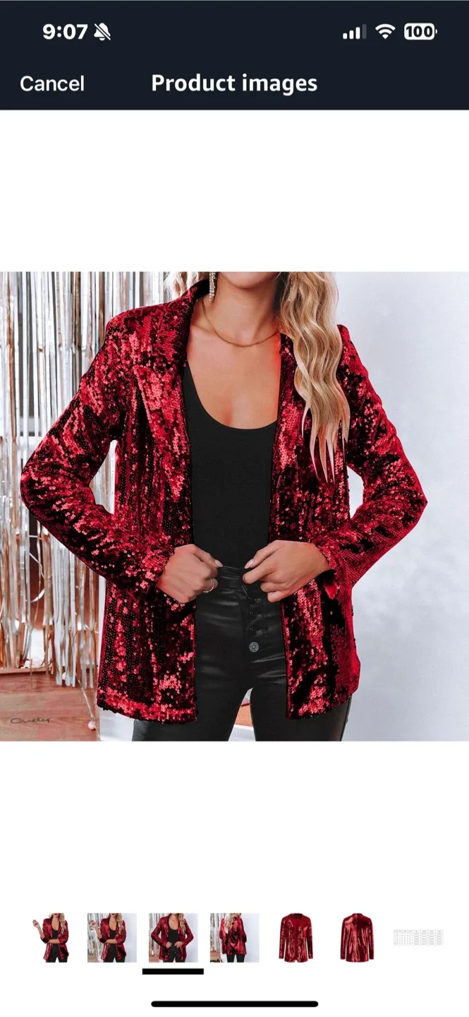 Red Sequin Blazer image indicator(2)