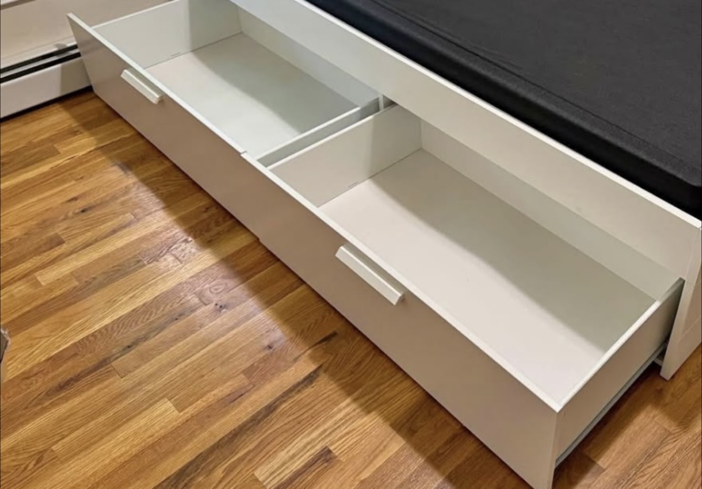 Twin White Bed Frame with Storage Drawers - photo 3