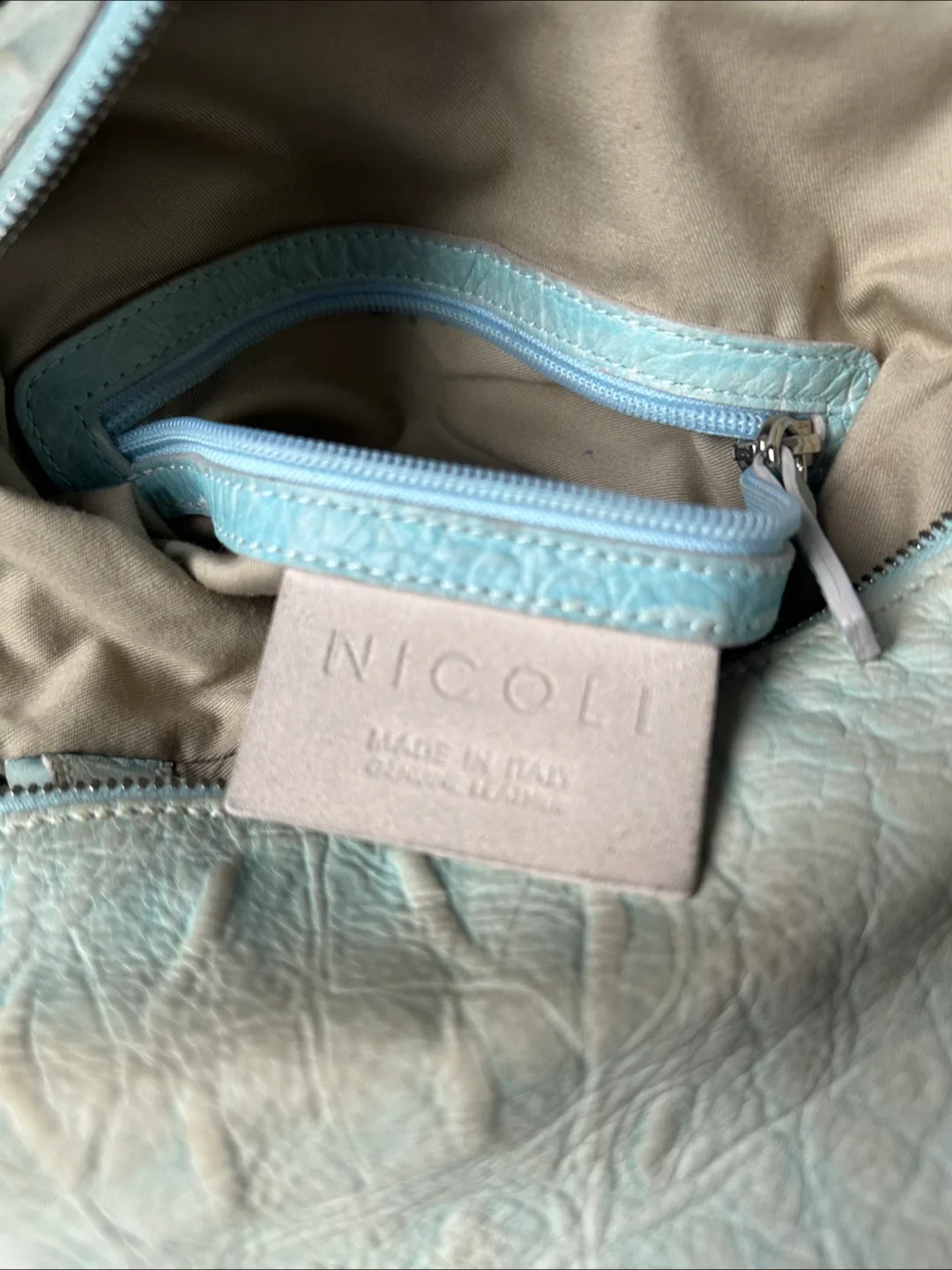 Nicoli Pale Blue Handbag thumbnail
