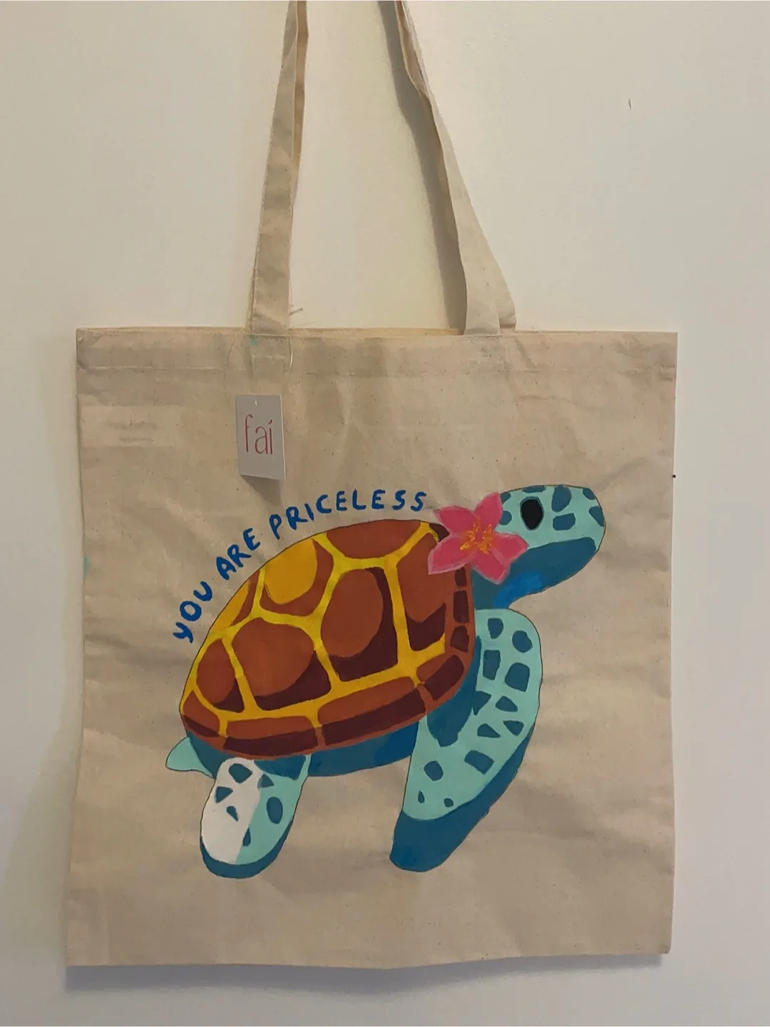 Turtle Painted Tote Bag thumbnail