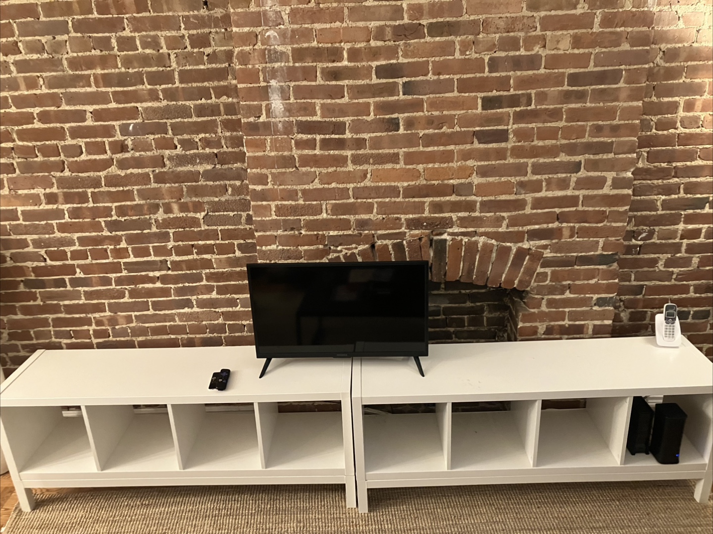 White TV Stand with Storage - photo 2