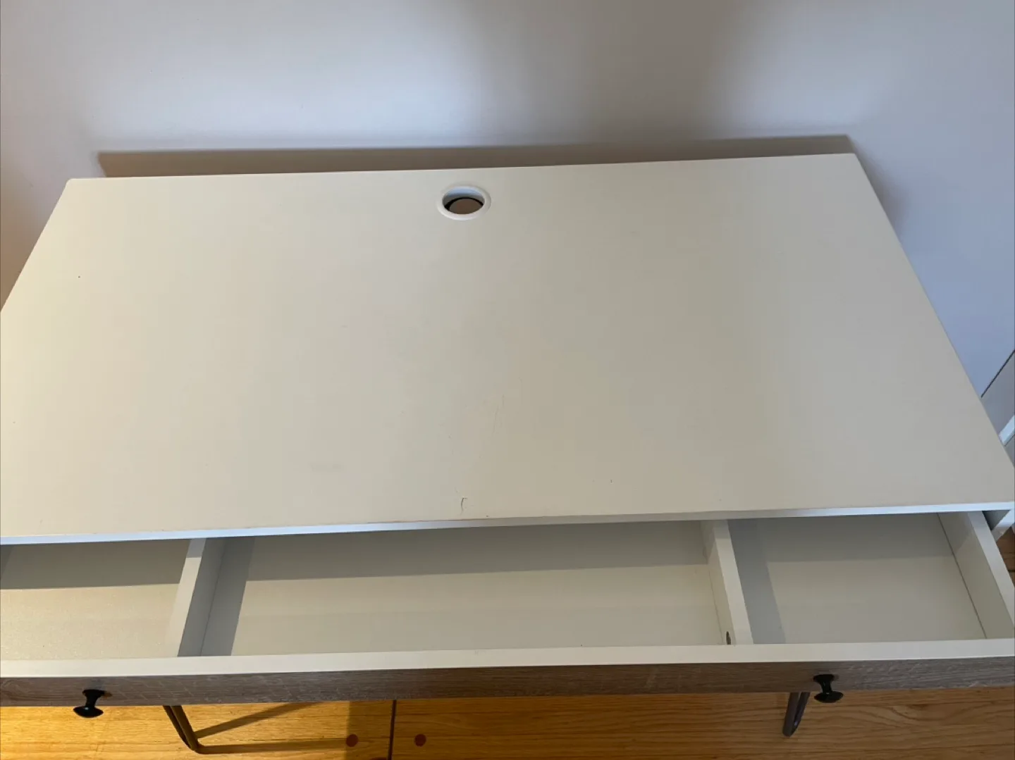Modern Office Desk with Drawer and Hairpin Legs image indicator(6)