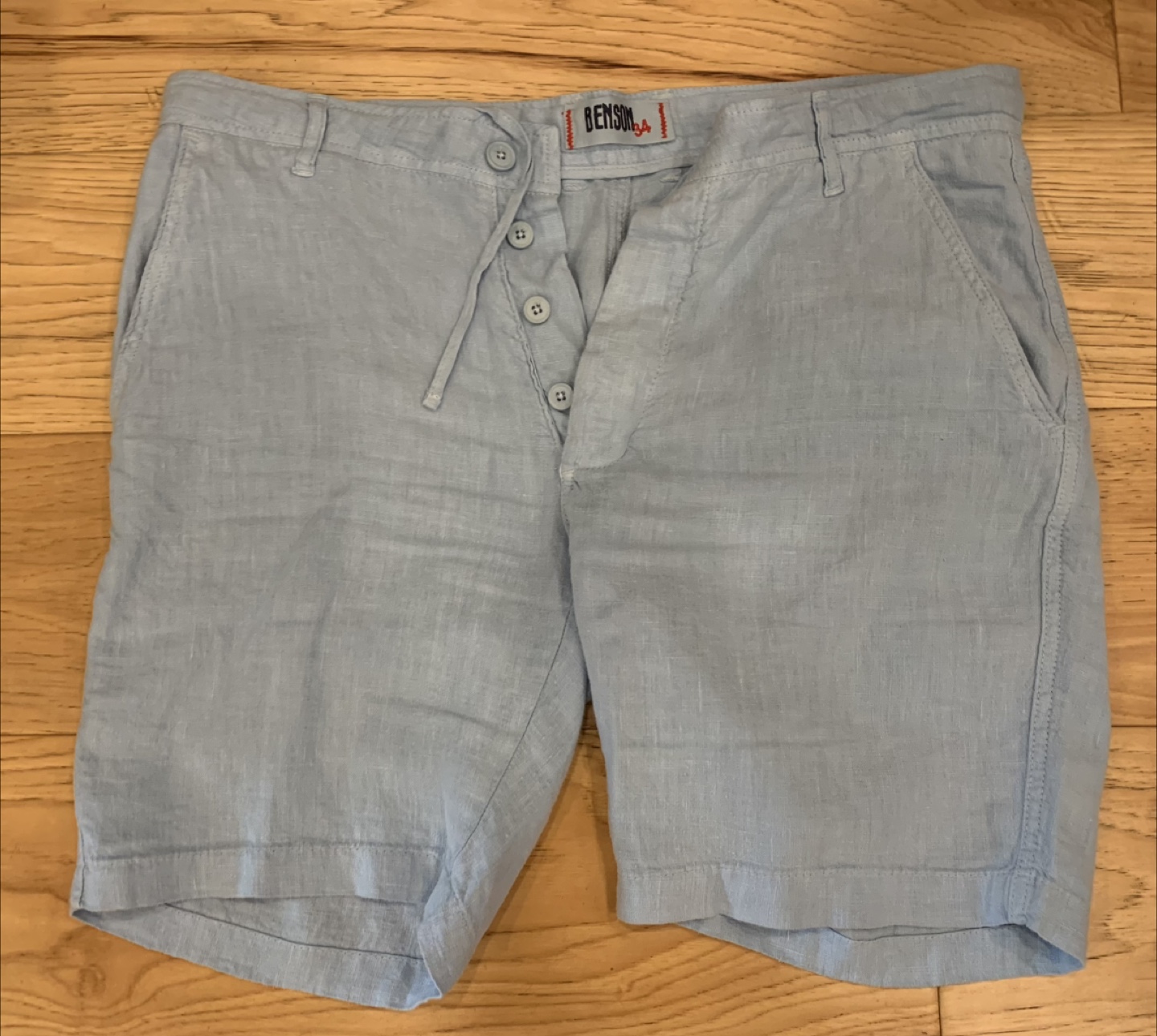 Benson Blue Linen Shorts
