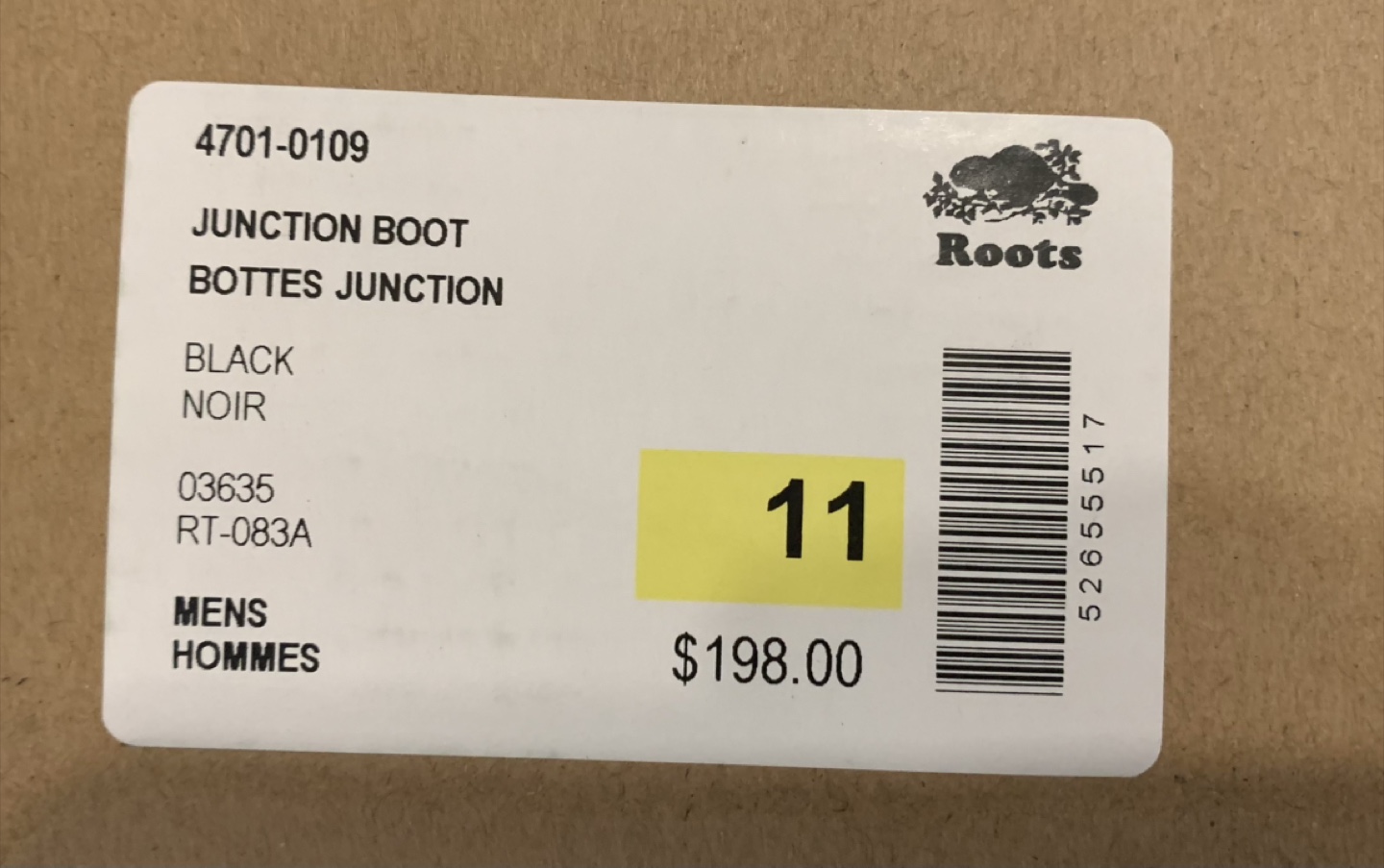 Roots Black Leather Boots - Men's Size 11 - photo 2