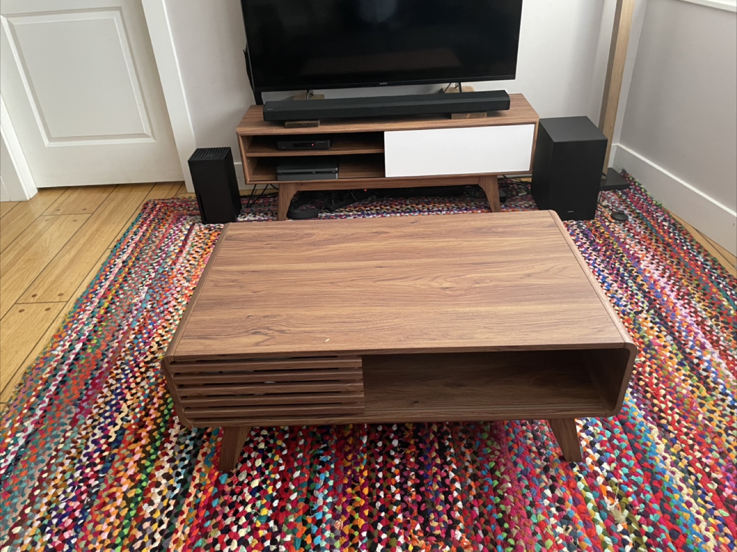 George Miller Mid-Century Modern Style Heavy Wood Coffee Table