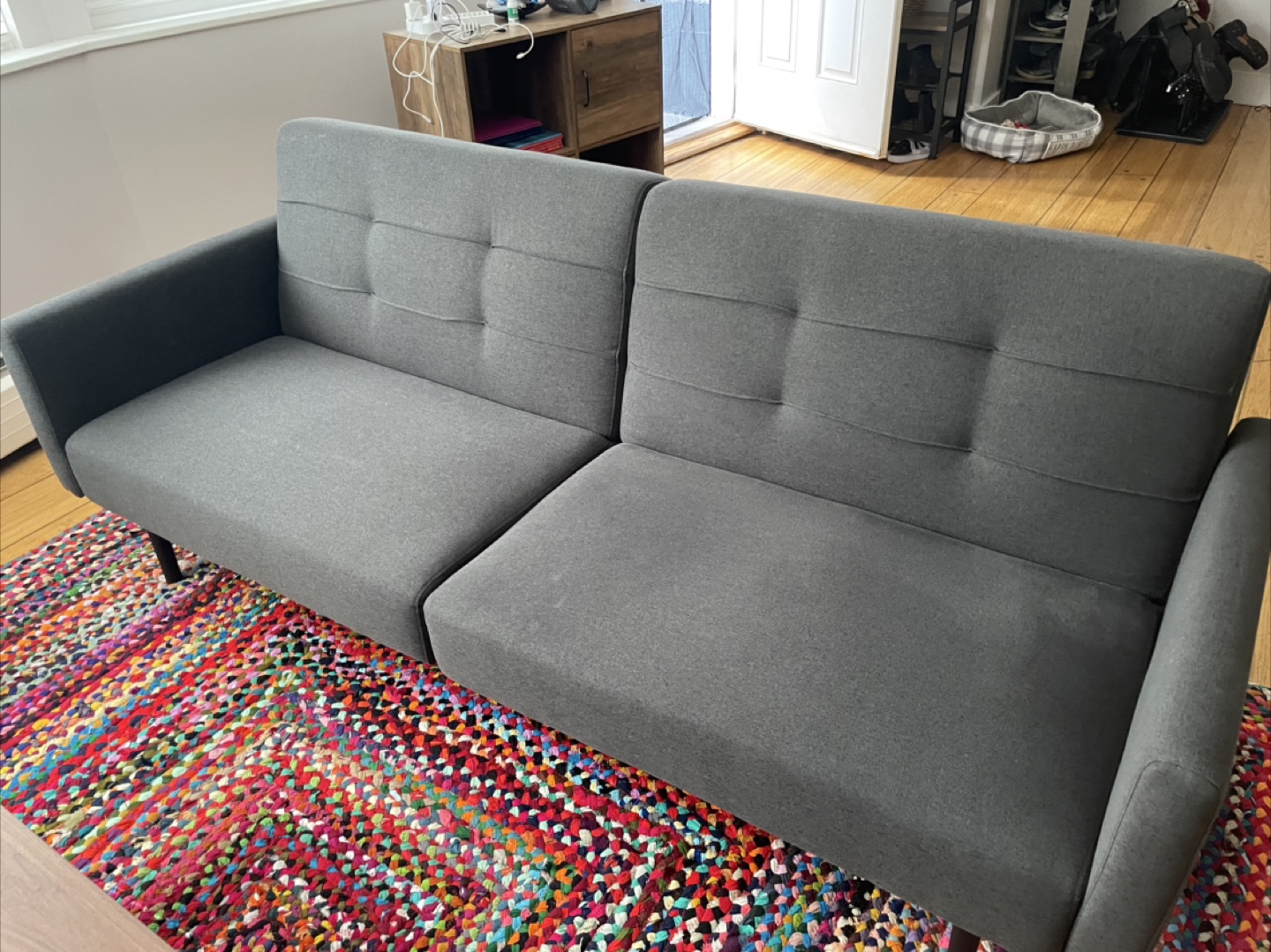 Stylish Grey Convertible Sofa Bed - photo 3