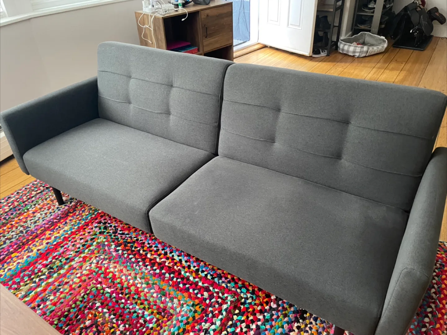 Stylish Grey Convertible Sofa Bed image indicator(3)