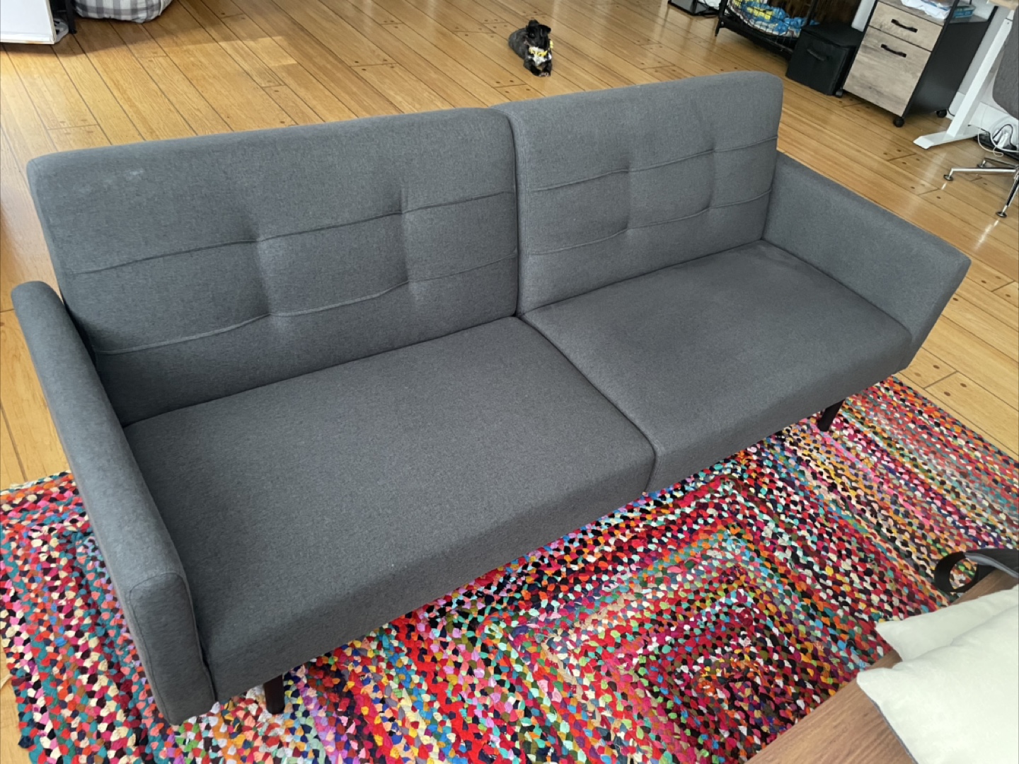 Stylish Grey Convertible Sofa Bed - photo 2
