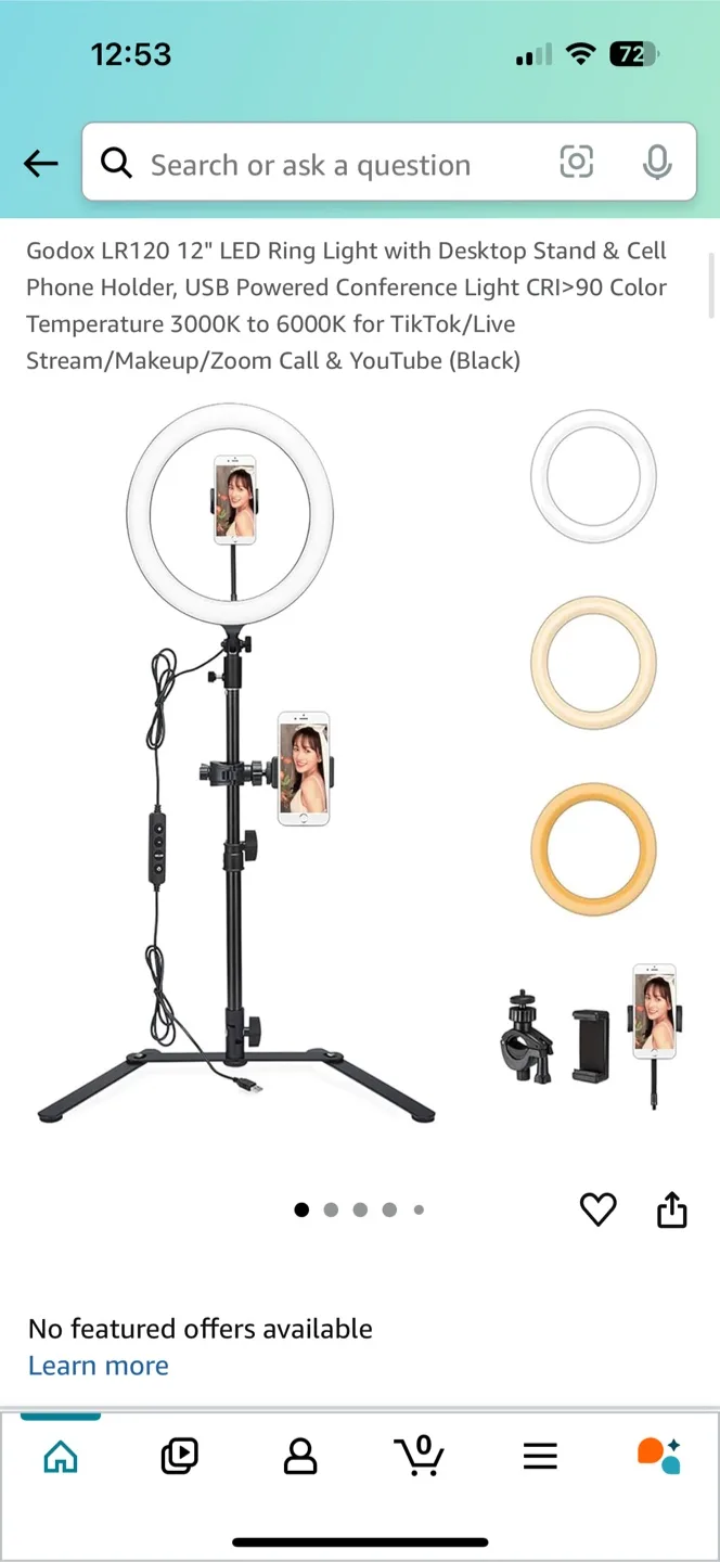 Godox LR120 LED Ring Light with Stand thumbnail
