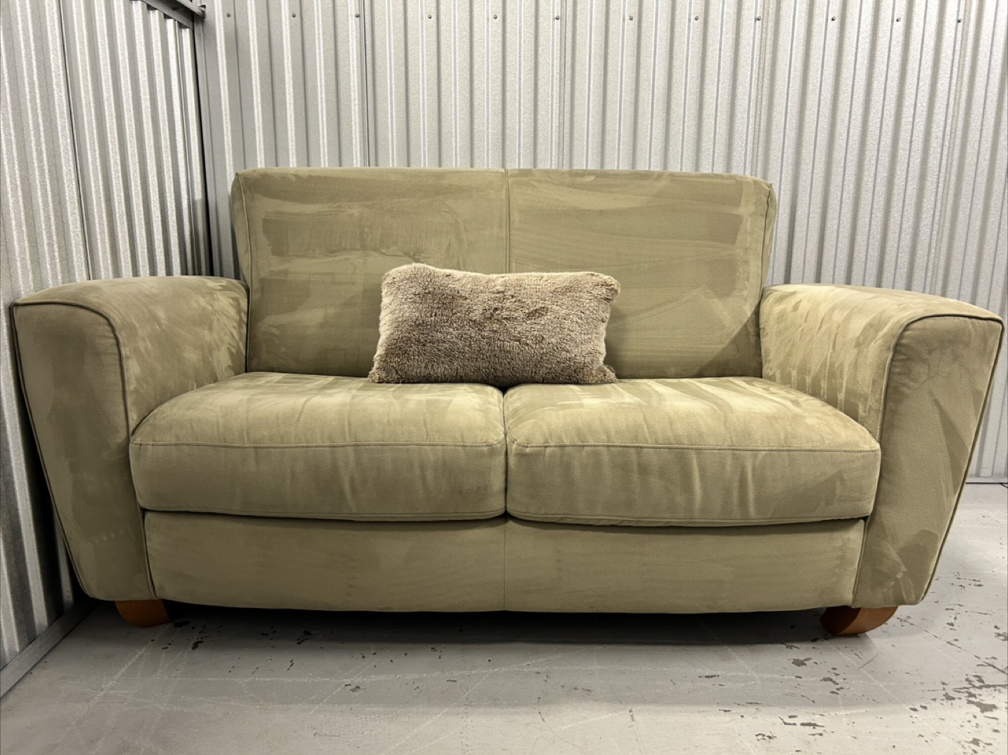 Natuzzi Sage Green Microfiber Sofa & Loveseat Set - photo 2