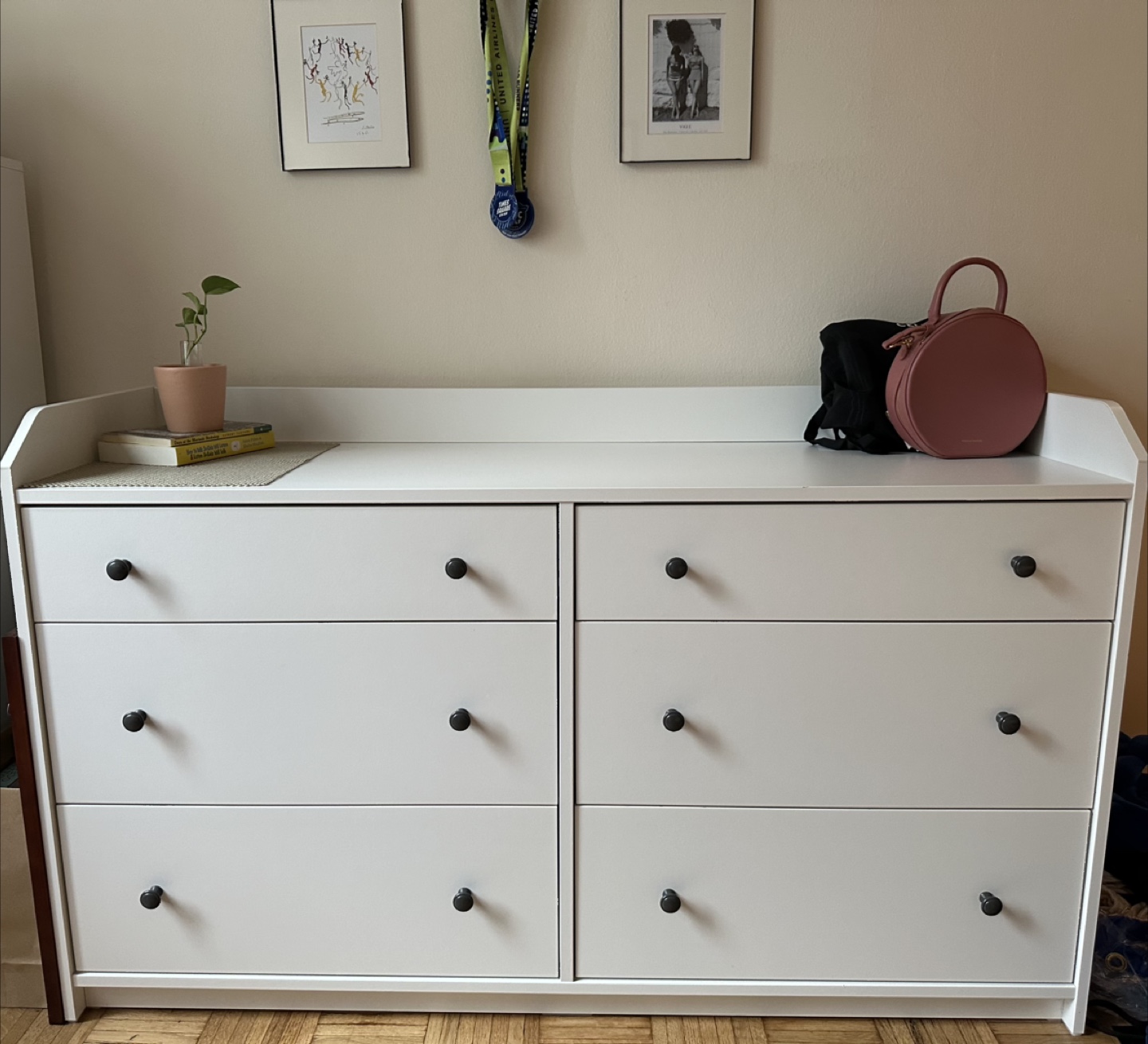 White Six-Drawer Dresser