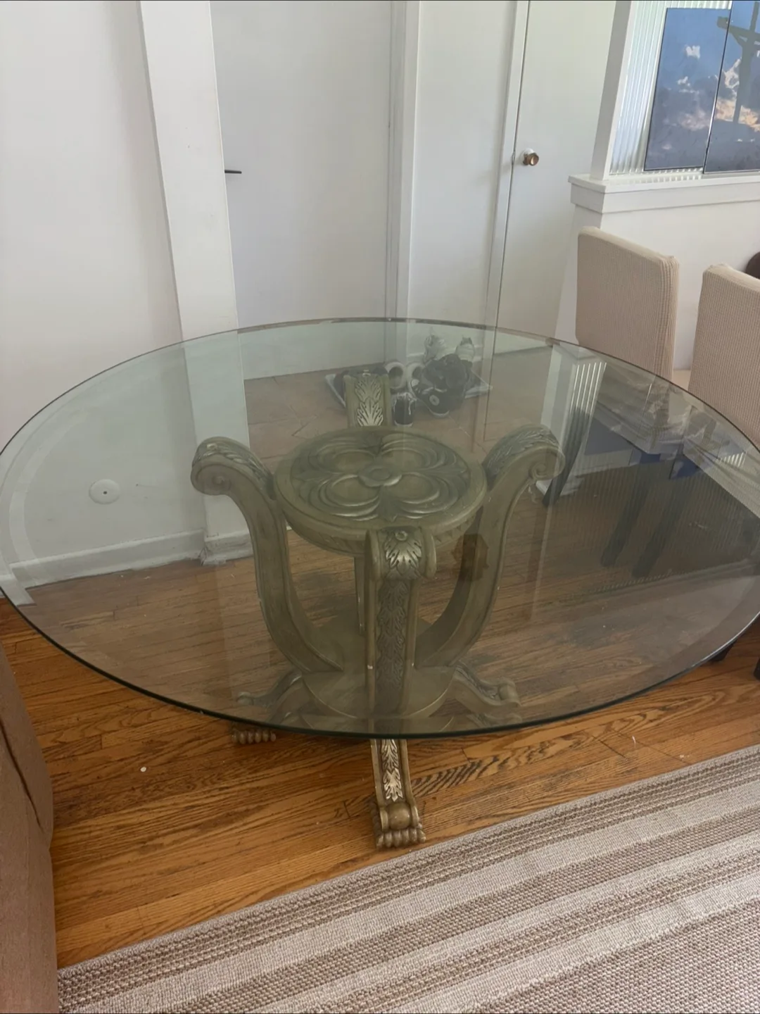 Modern round Glass dinning Table image indicator(6)