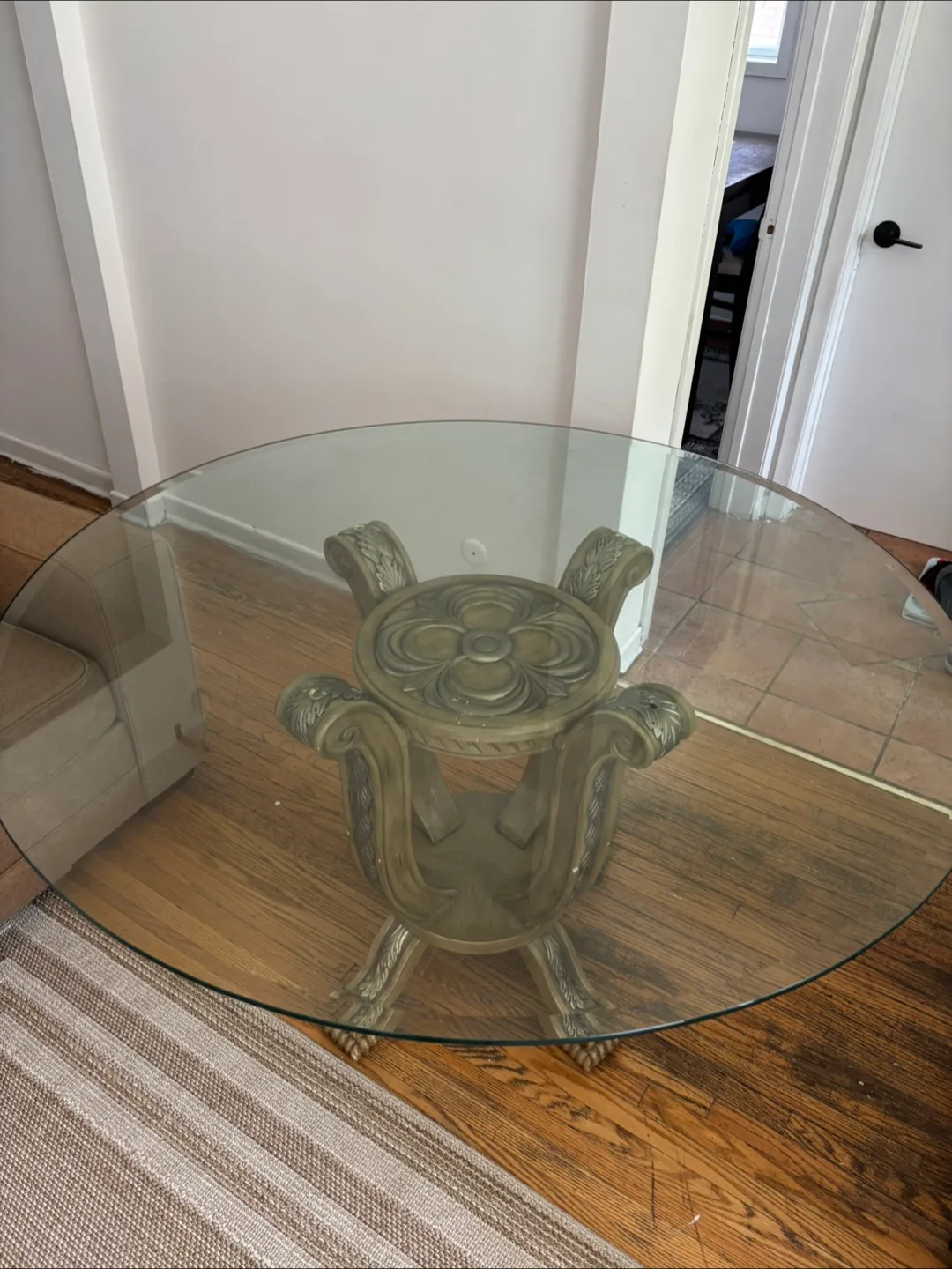 Modern round Glass dinning Table image indicator(2)