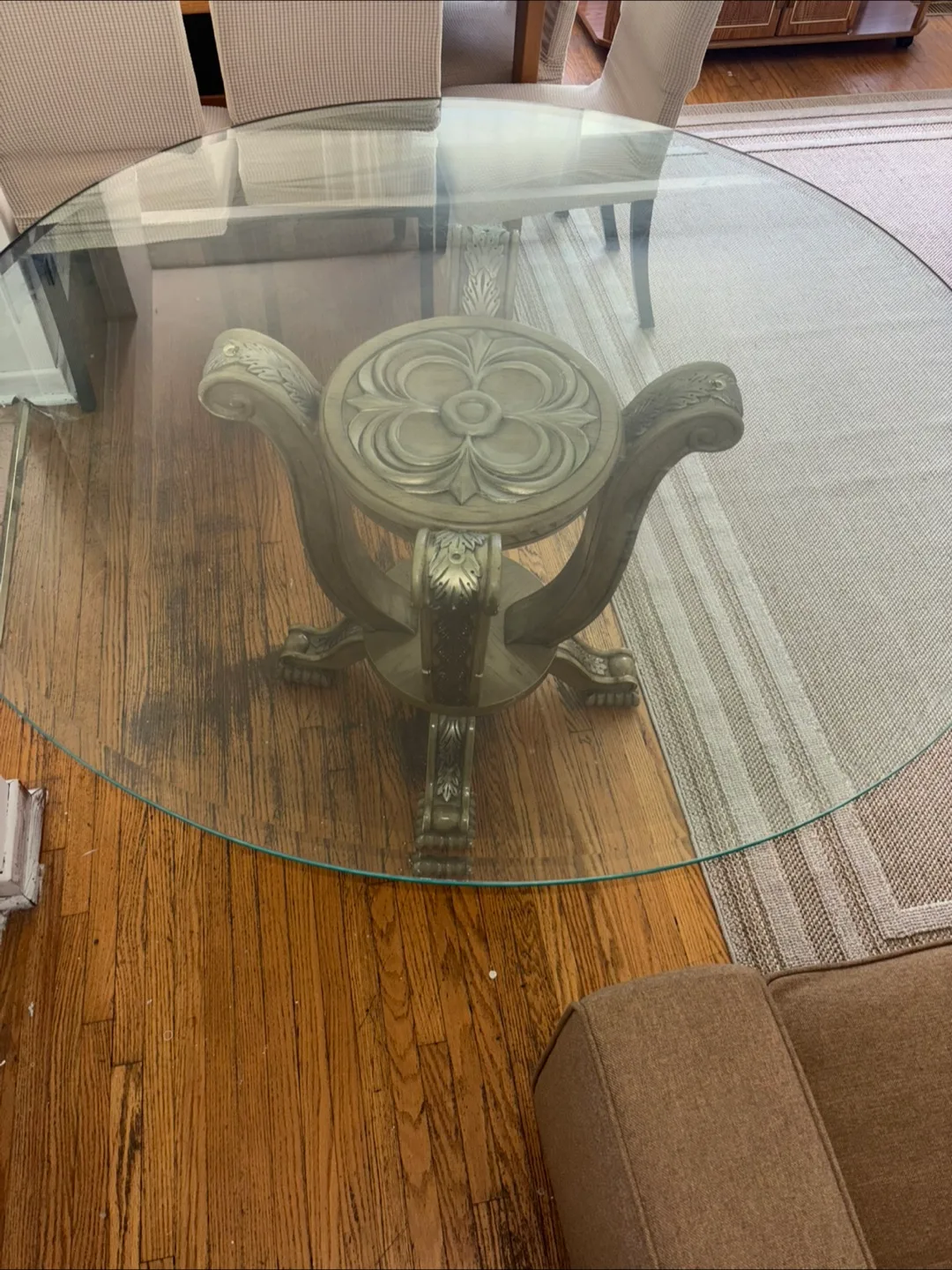 Modern round Glass dinning Table image indicator(5)