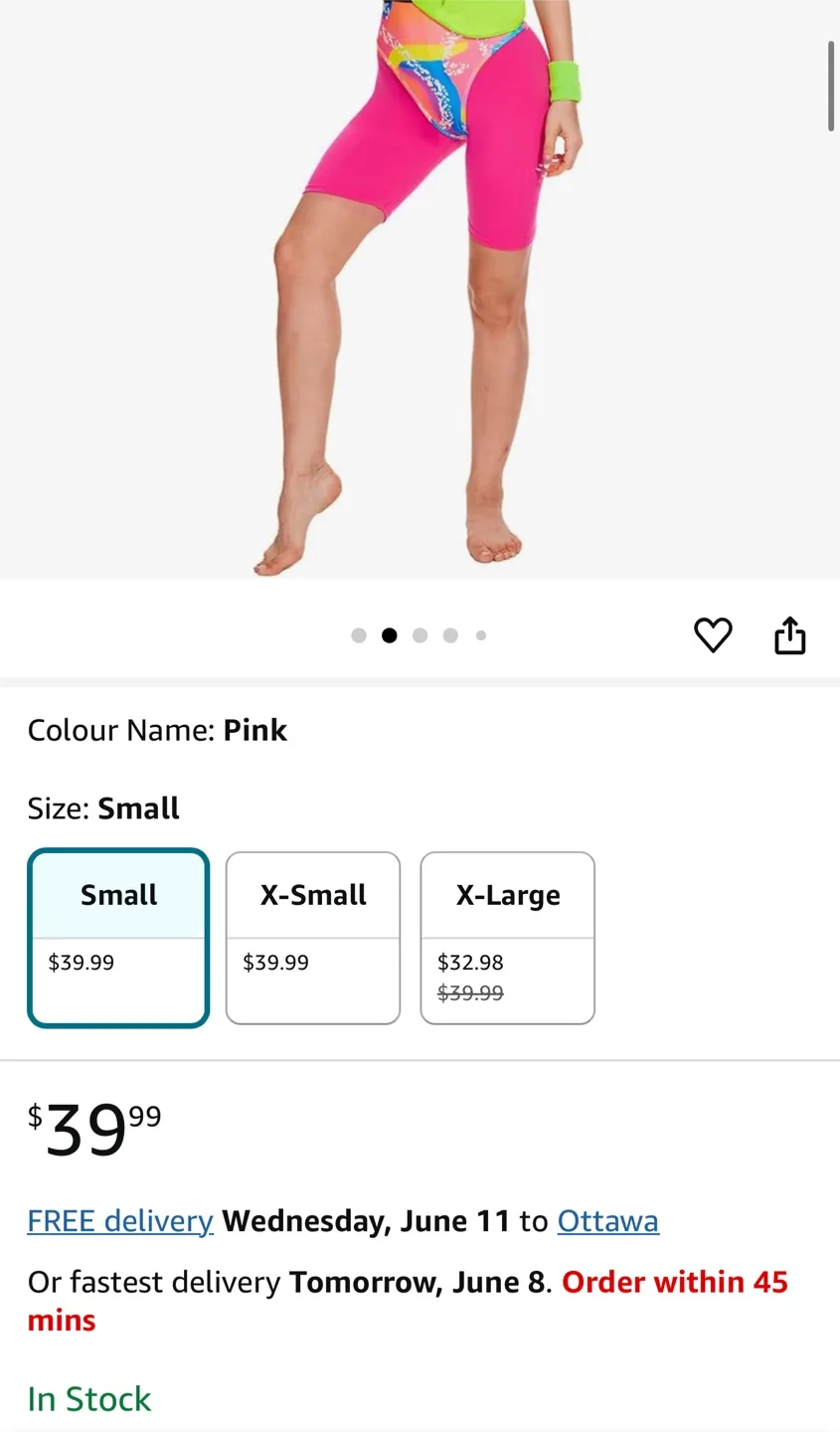 Pink Retro 80s Workout Outfit thumbnail