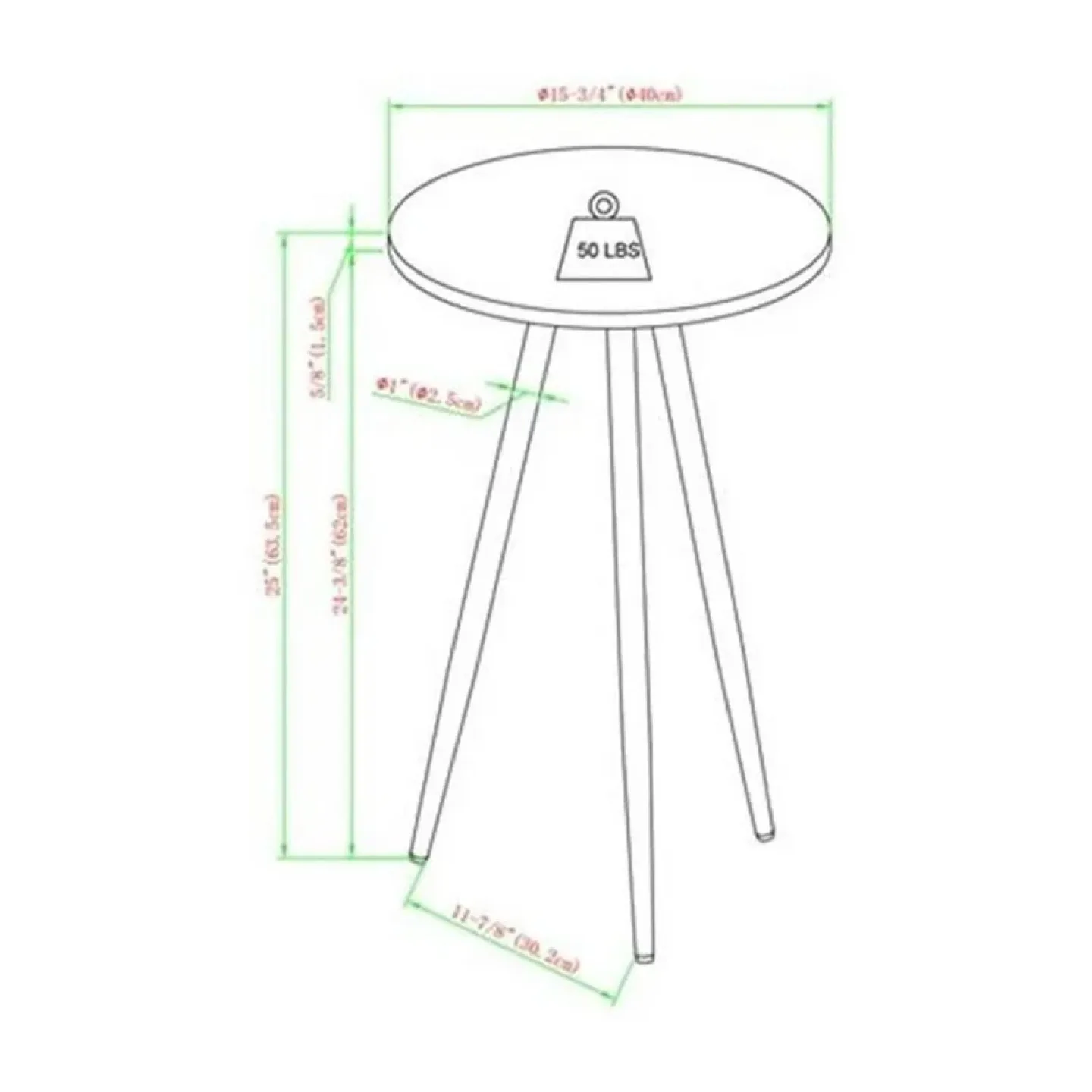 New 3 Leg Gold and White Side End Table or Nightstand image indicator(4)