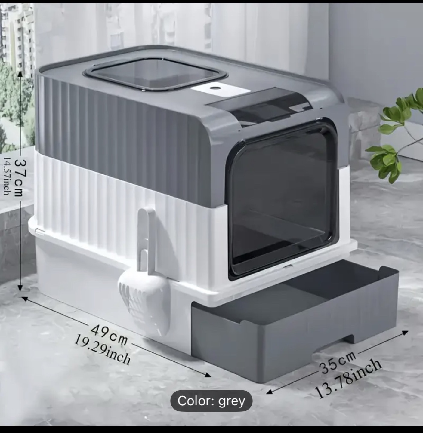 Enclosed Cat Litter Box with Scoop - photo 4