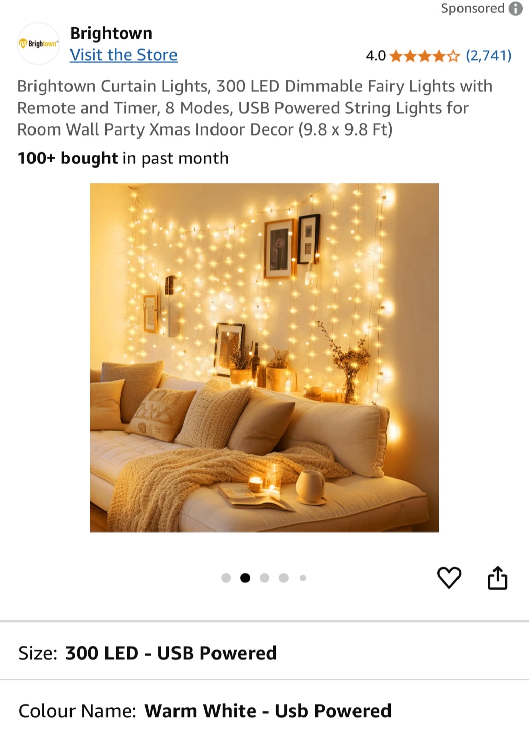 Brightown USB Curtain Lights - photo 2