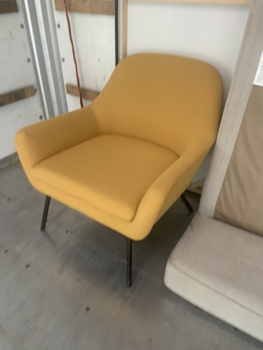 Yellow Armchair with Black Legs