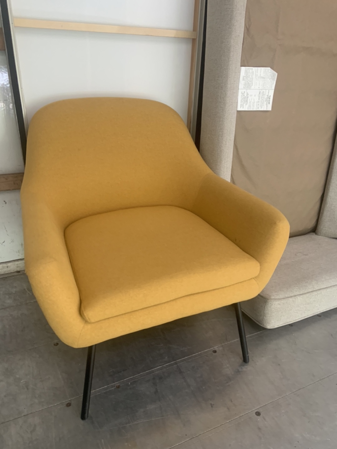 Yellow Armchair with Black Legs - photo 2