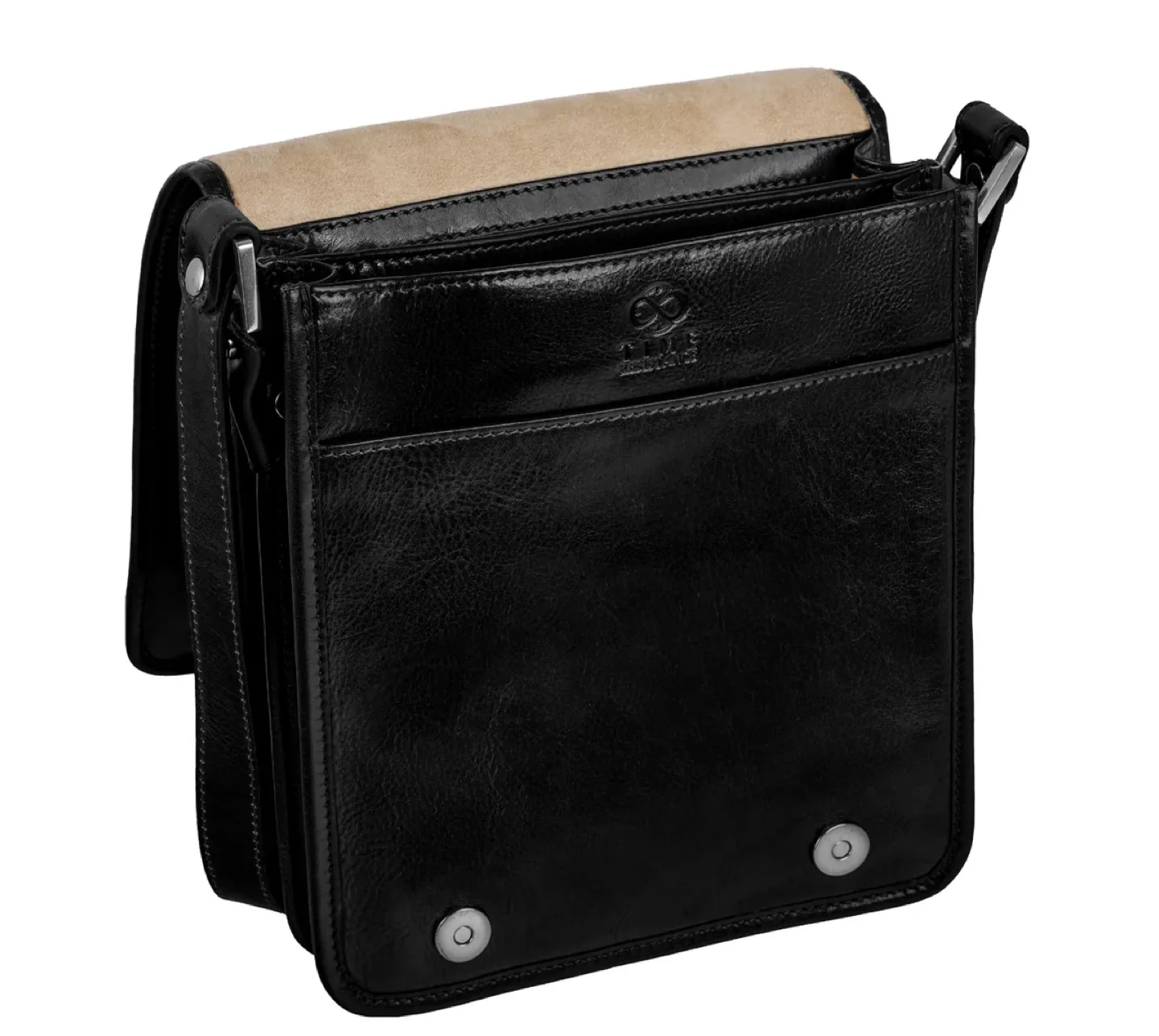 Black Leather Messenger Bag thumbnail