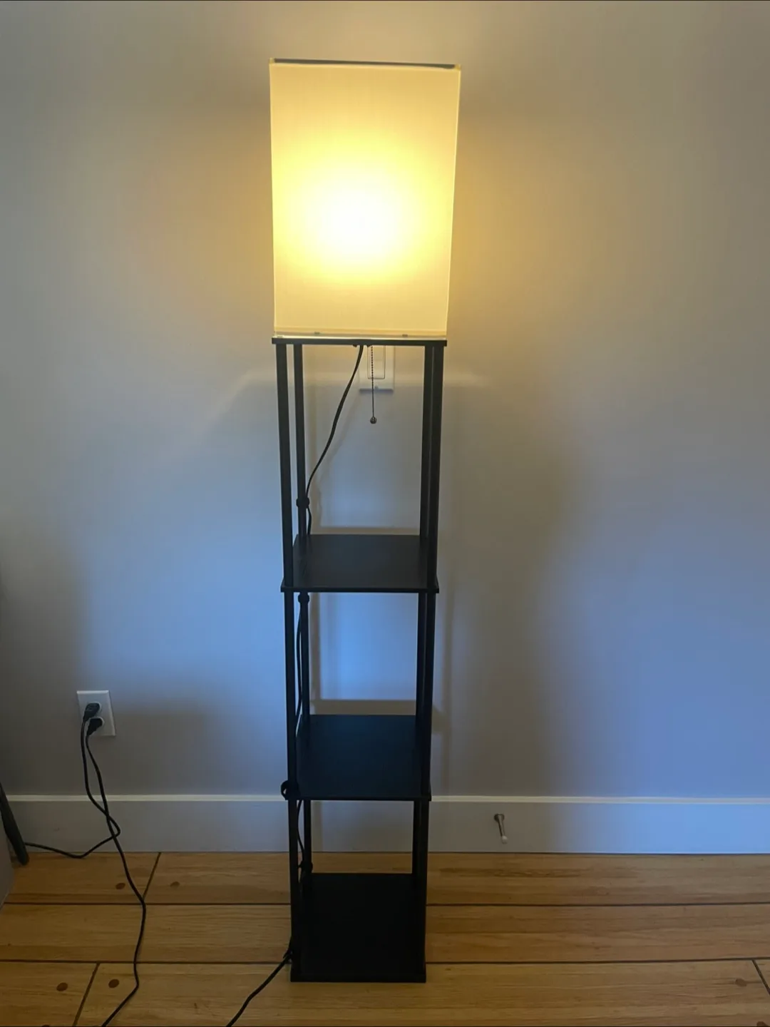 Floor Lamp with 3 Shelves & 3 Light Settings