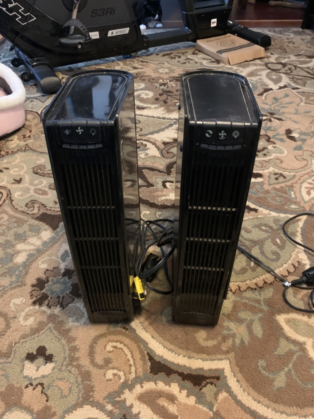 Pair of Black Tower Fans