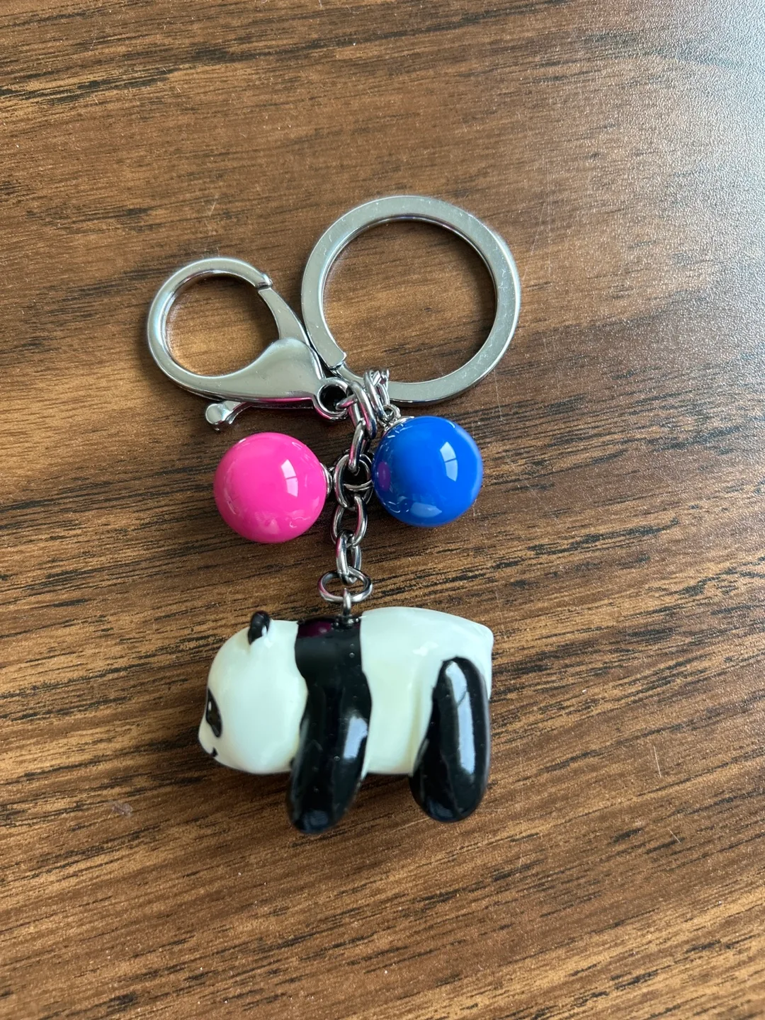 New Panda Bear Keychain pink blue navy ball cute adorable image indicator(2)