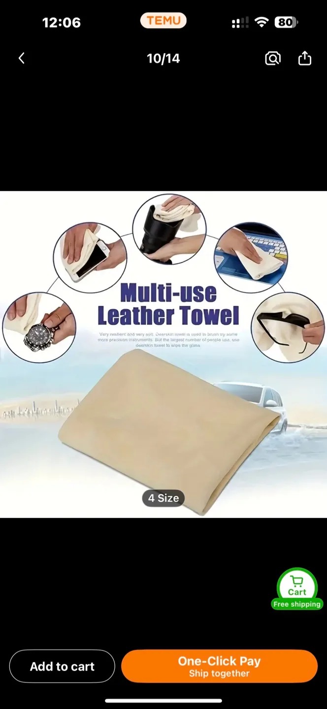 1pc31.5'' x 20''/ 20'' x 16'' Chamois Car Care Cleaning thumbnail