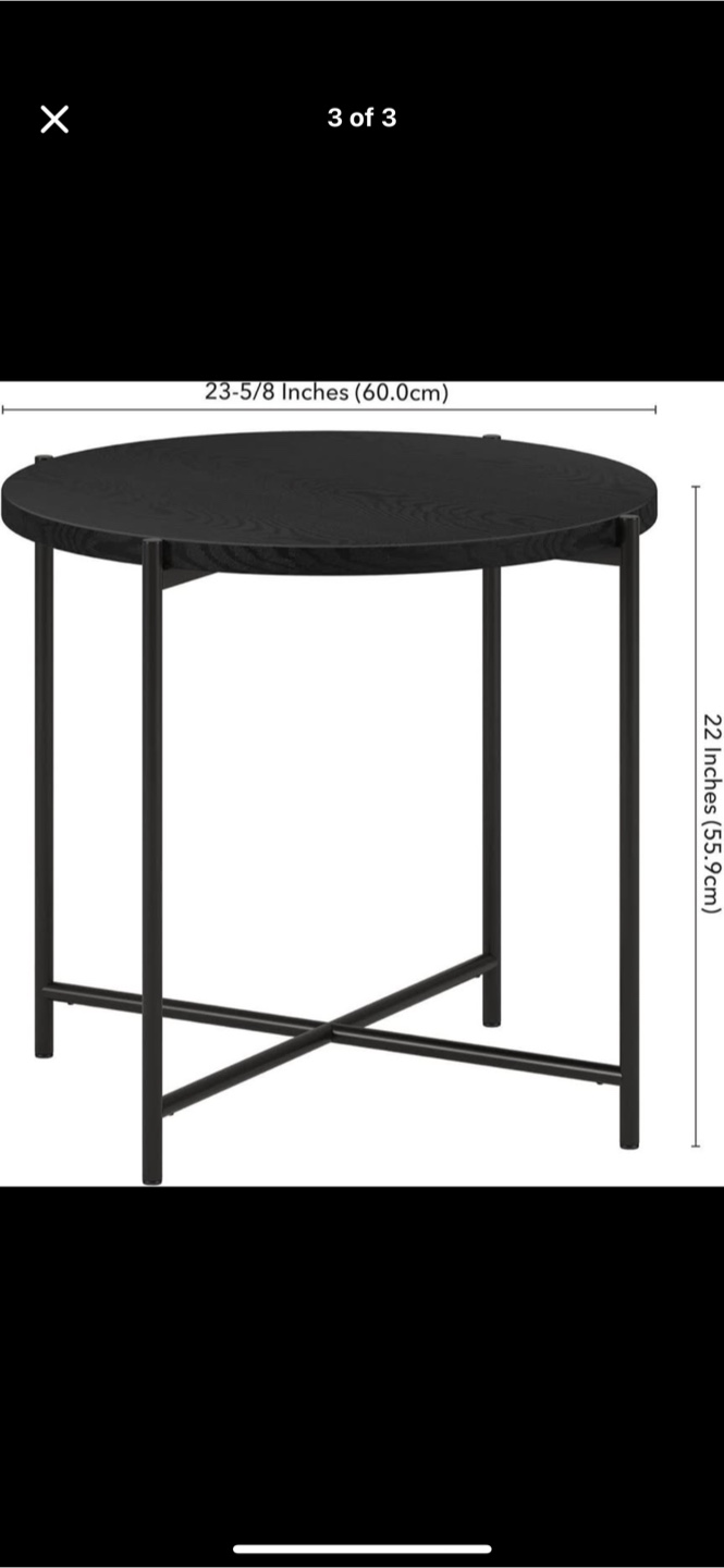 Round Black Side Table