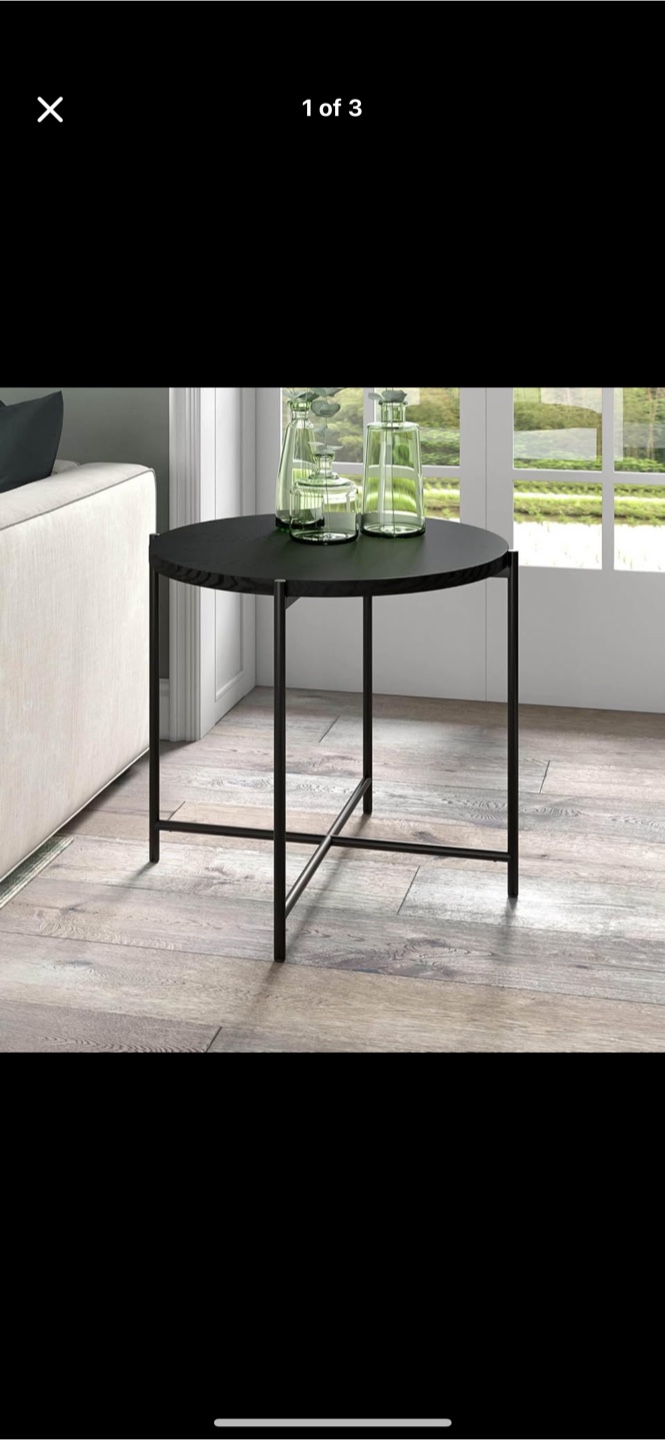 Round Black Side Table - photo 2