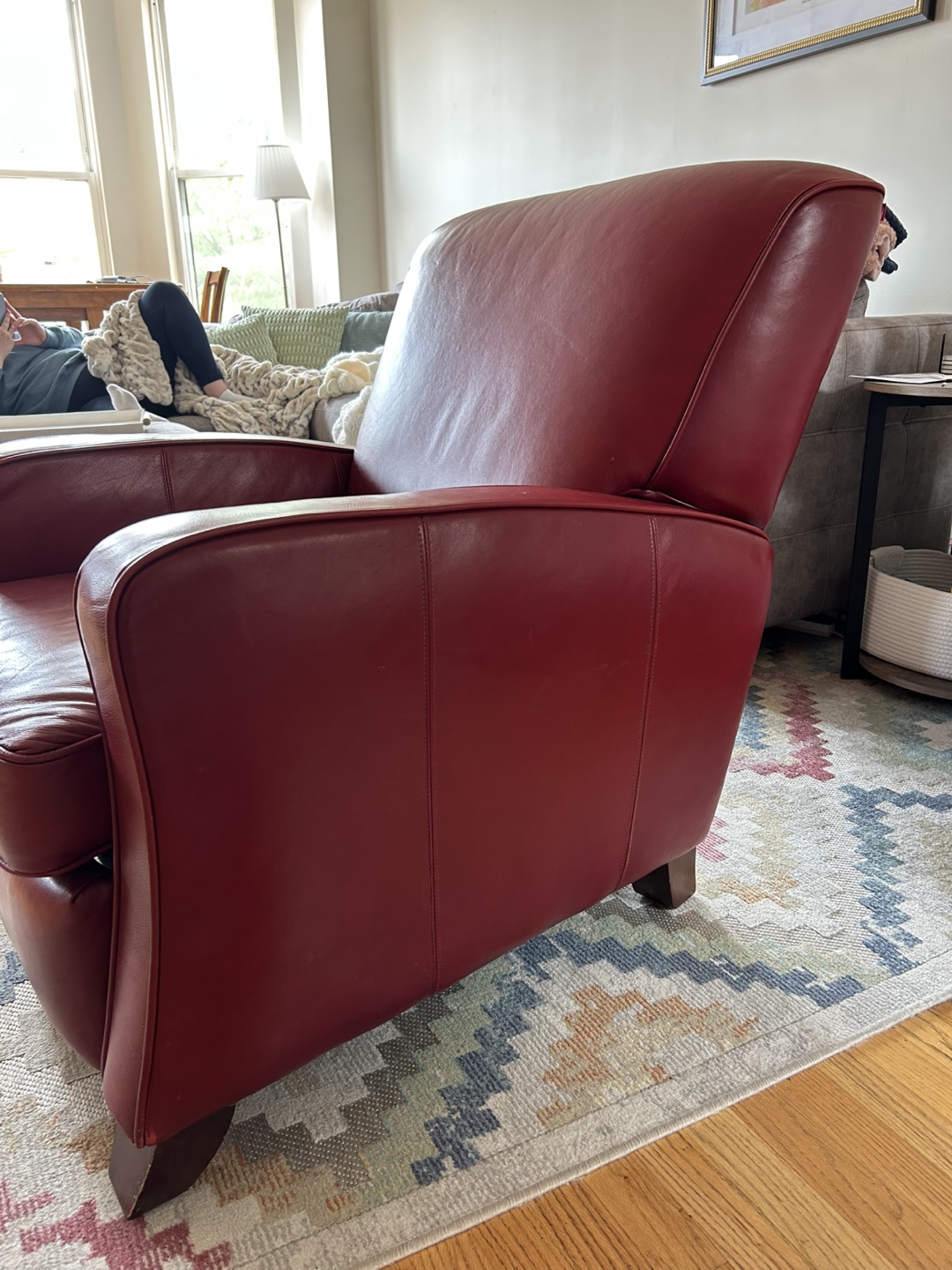 Red Leather Recliner - photo 3
