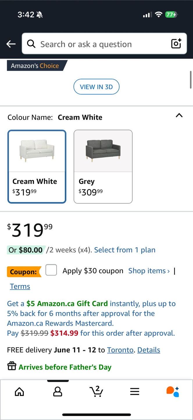 moving sale! Cream White Loveseat - photo 3