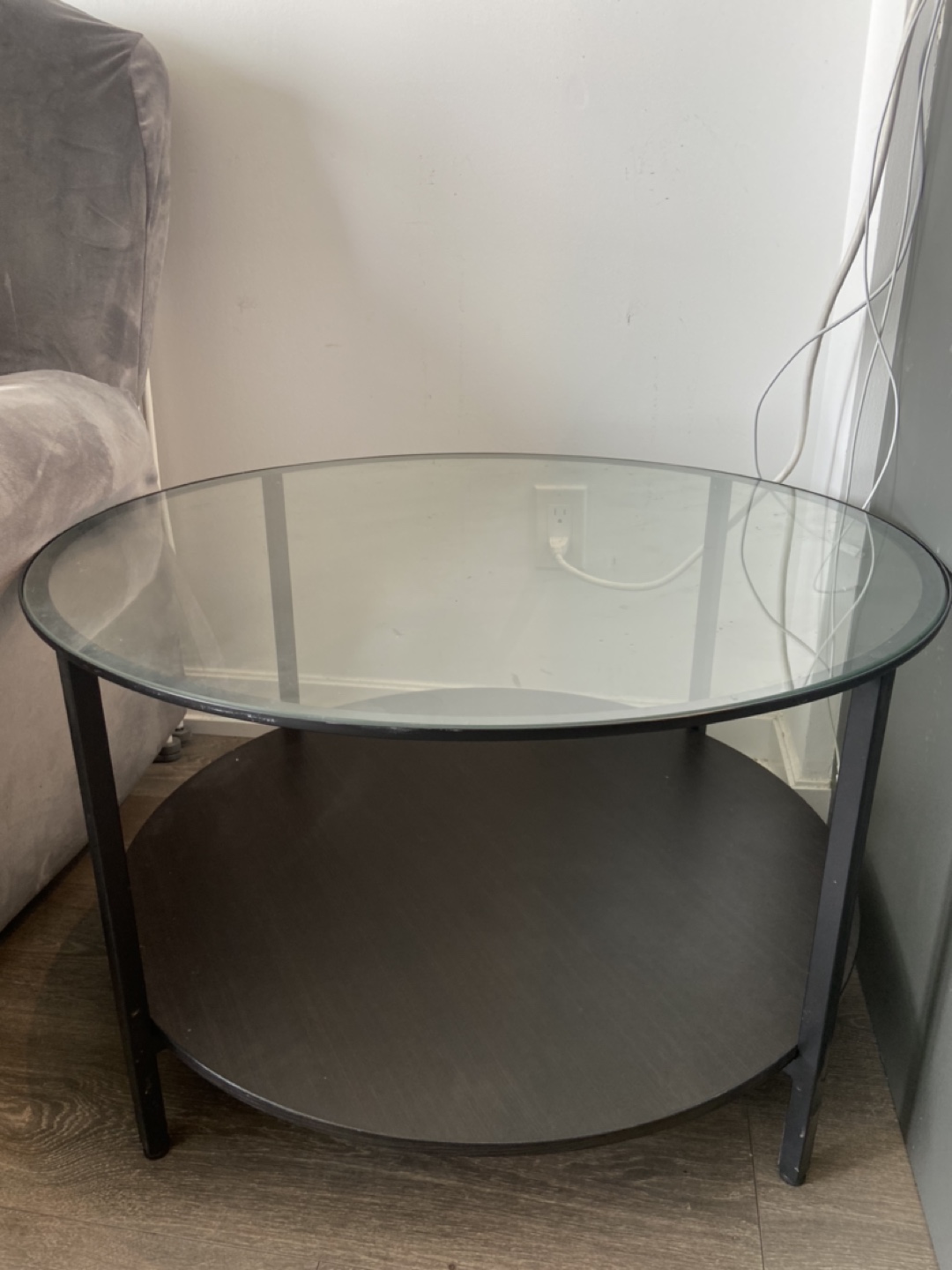 IKEA Round Coffee Table with Lower Shelf - photo 3