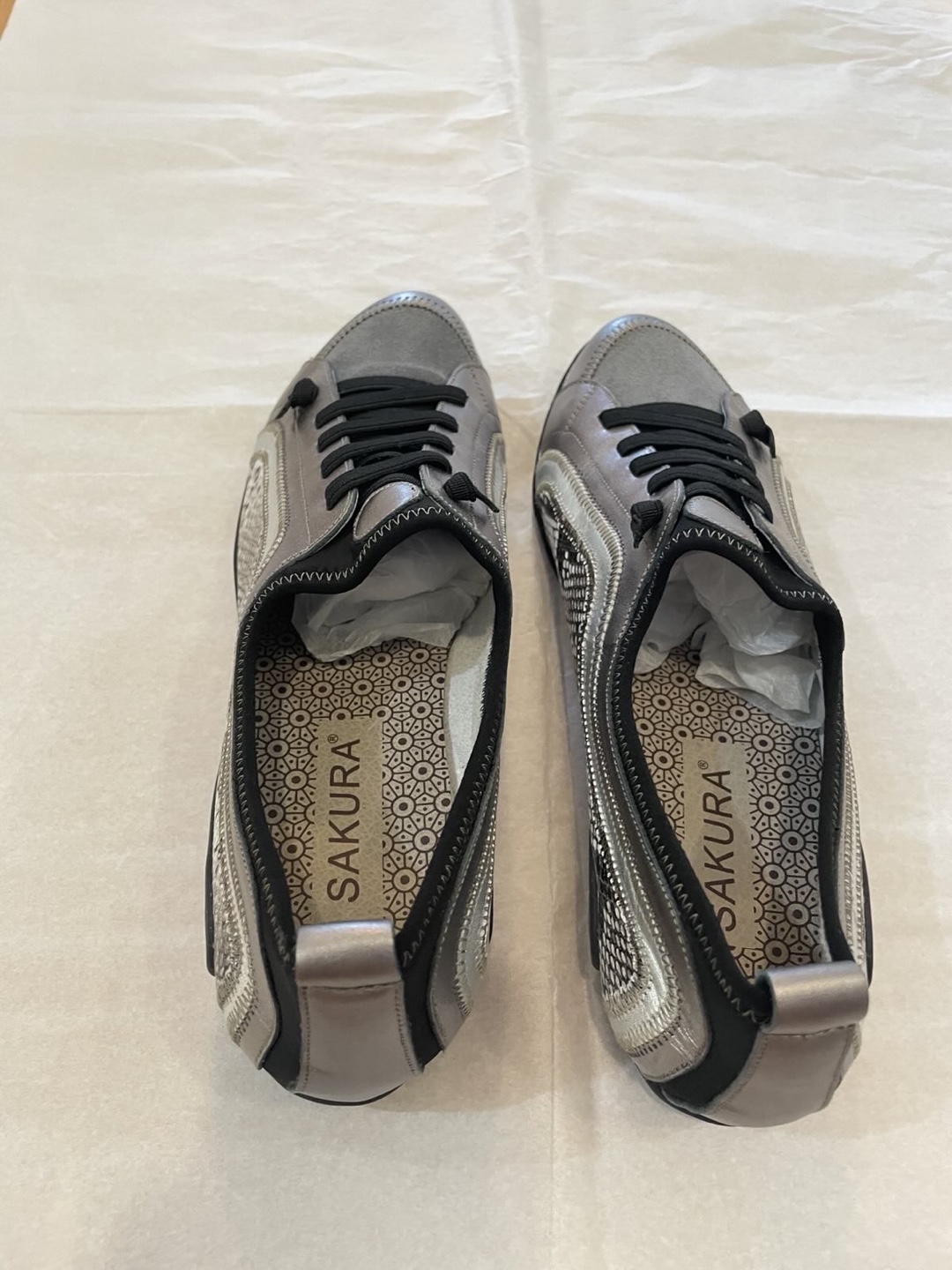 Silver Leather Flats, genuine leather women shoes - photo 4